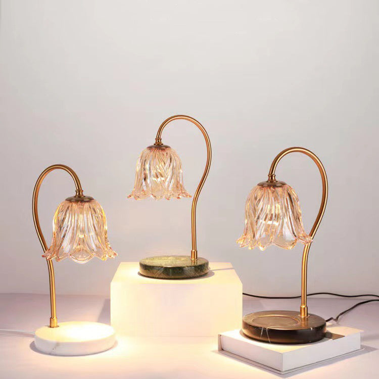 Bellflower Disc Marble Iron Table Lamp