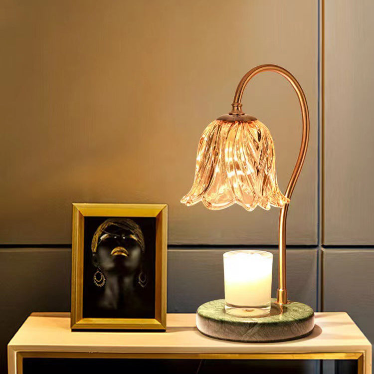 Bellflower Disc Marble Iron Table Lamp