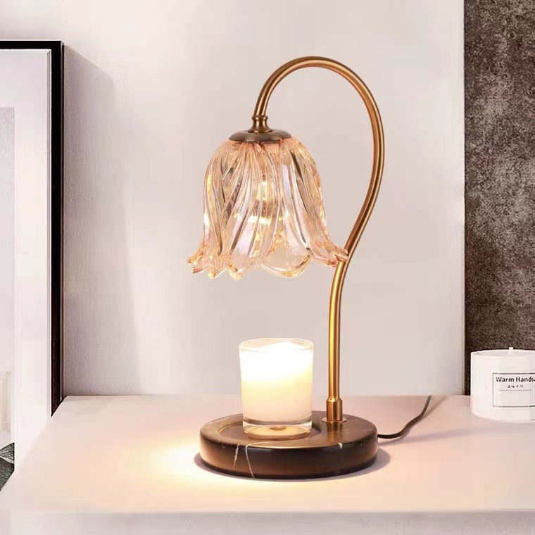 Bellflower Disc Marble Iron Table Lamp