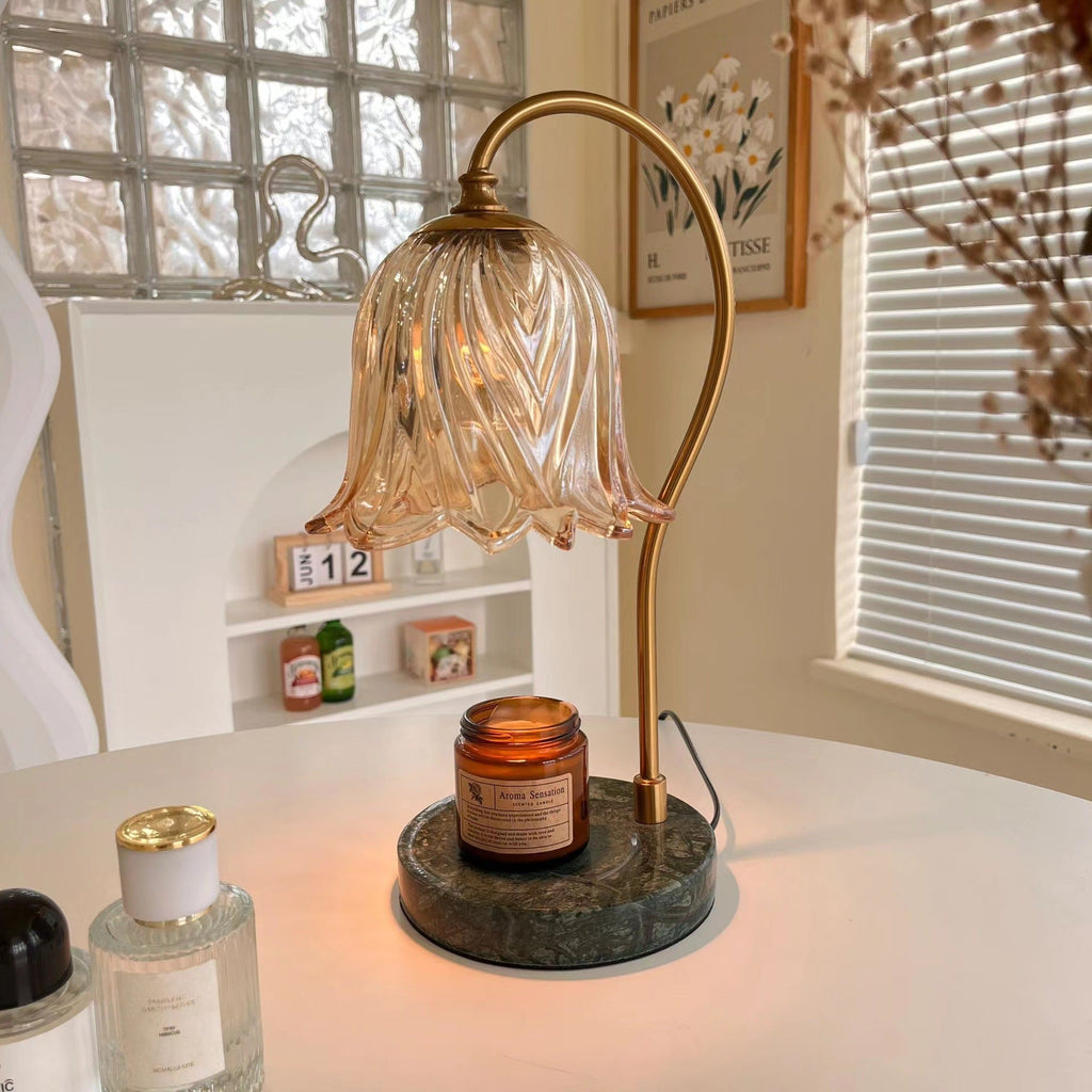 Bellflower Disc Marble Iron Table Lamp