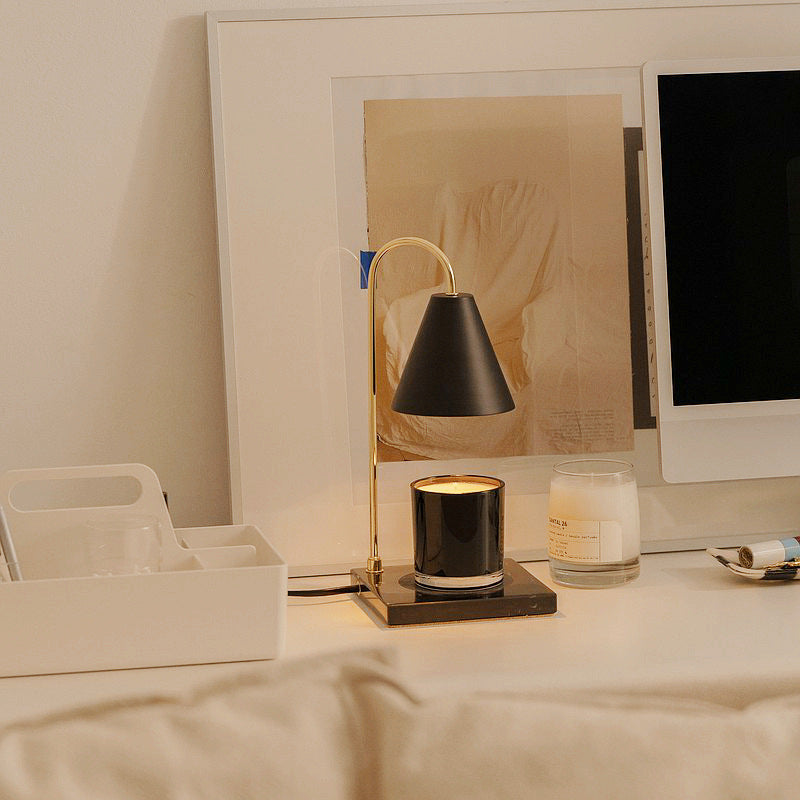 Round Square Iron Marble Table Lamp