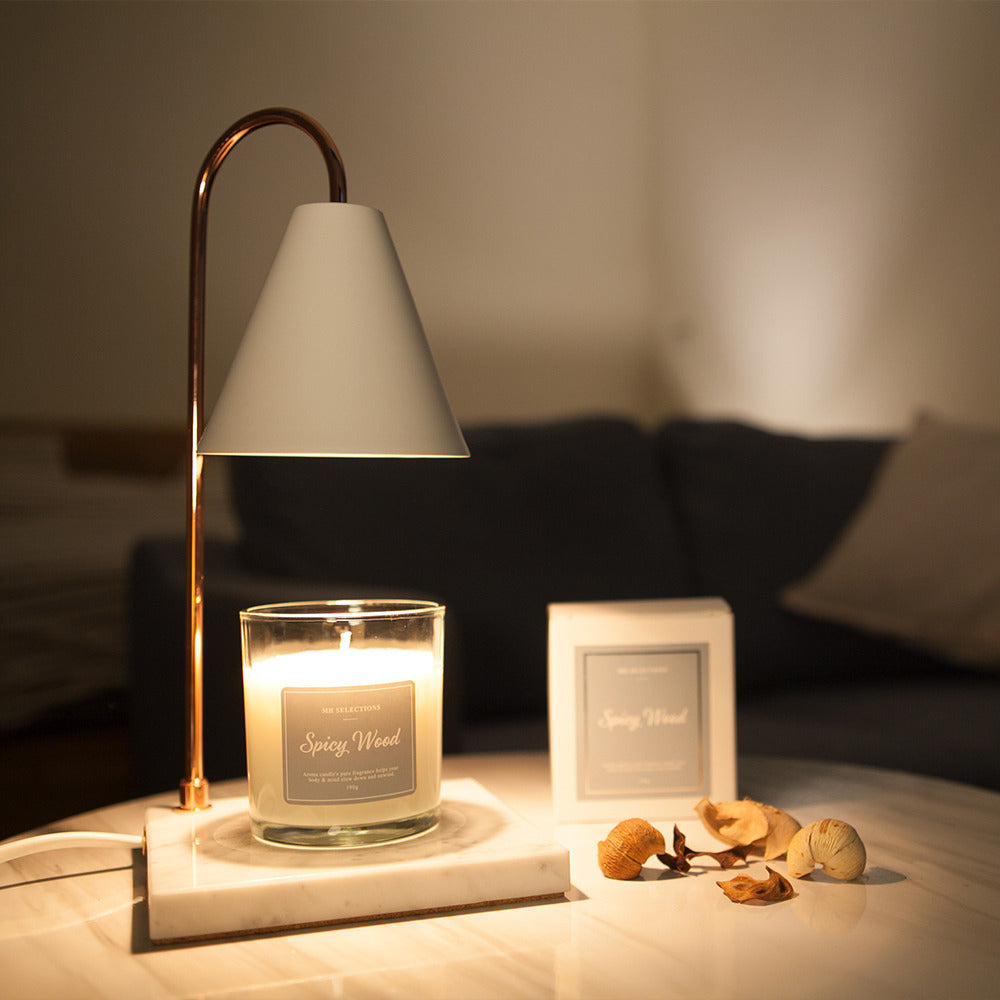 Round Square Iron Marble Table Lamp