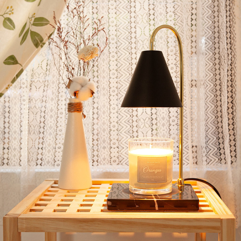 Round Square Iron Marble Table Lamp