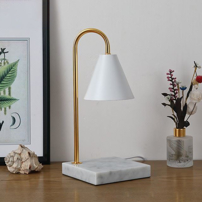Round Square Iron Marble Table Lamp