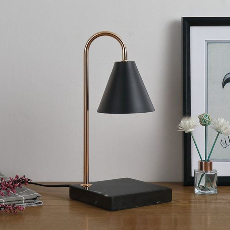 Round Square Iron Marble Table Lamp