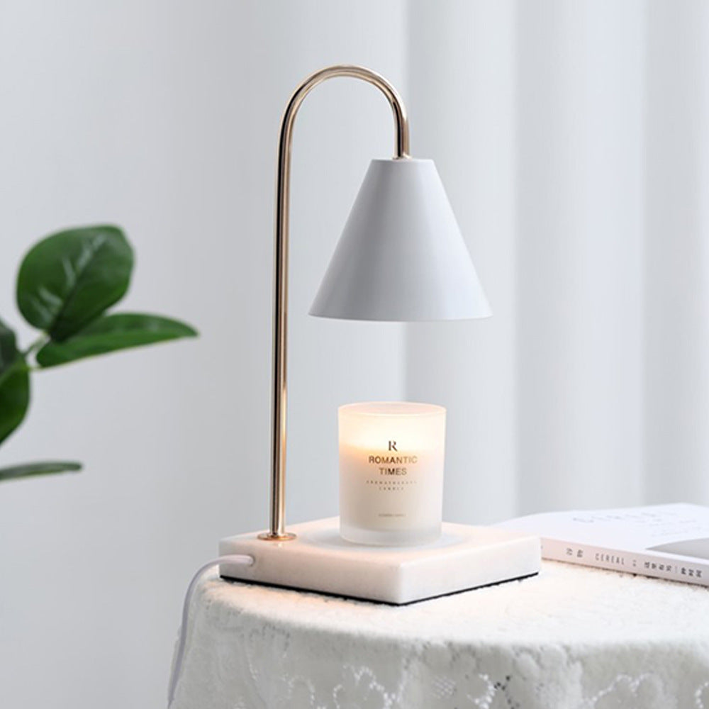 Round Square Iron Marble Table Lamp