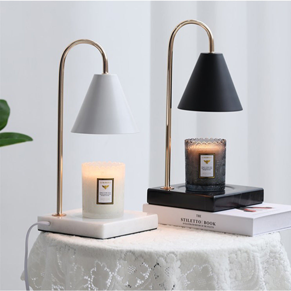 Round Square Iron Marble Table Lamp
