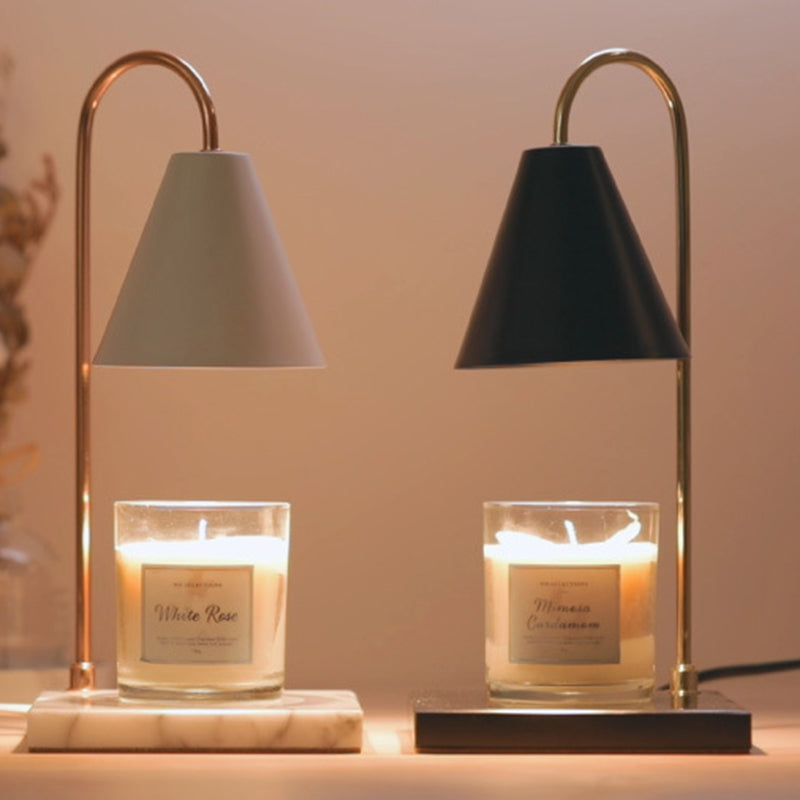 Round Square Iron Marble Table Lamp
