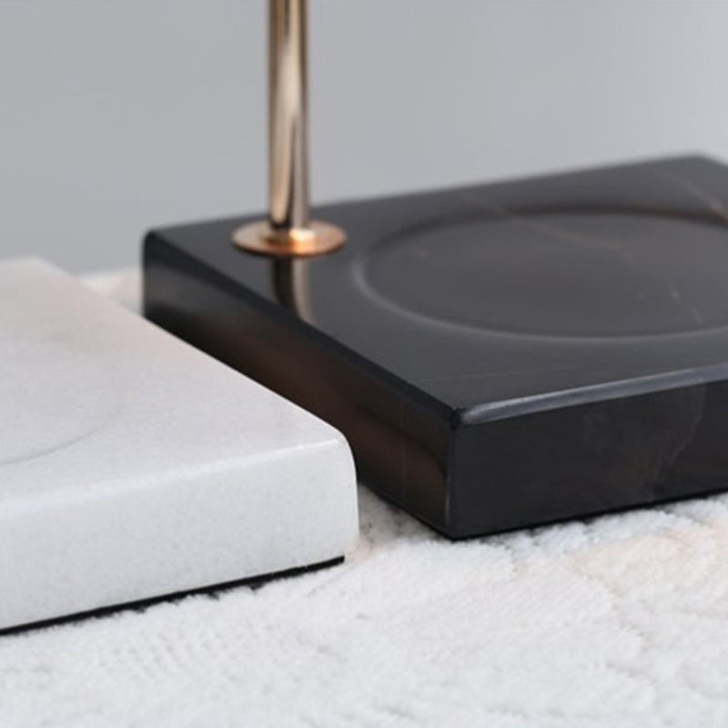 Round Square Iron Marble Table Lamp