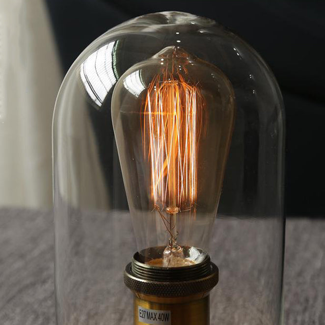 Oval Cylinder Round Wood Table Lamp