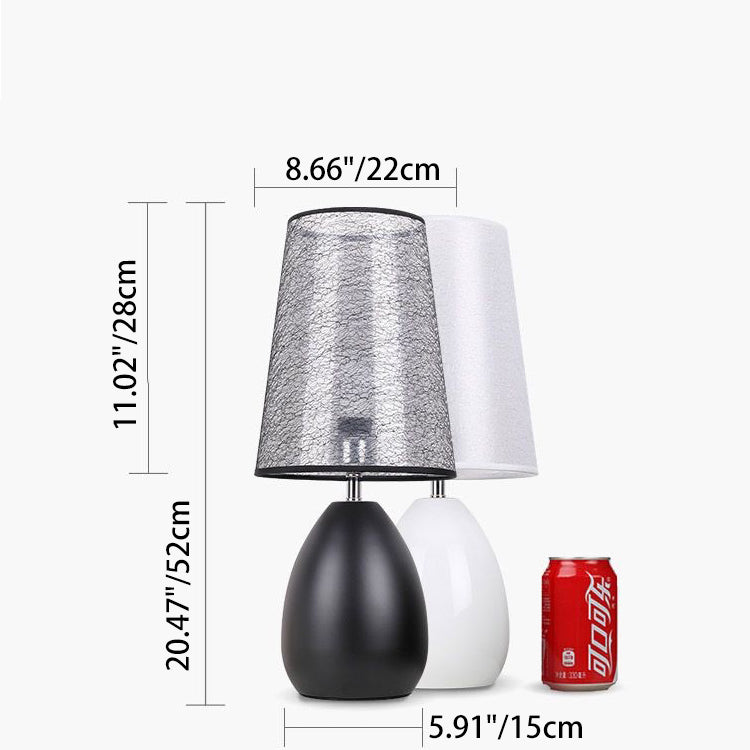 Round Oval Iron Fabric Table Lamp