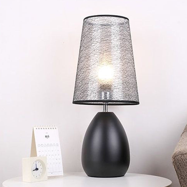 Round Oval Iron Fabric Table Lamp