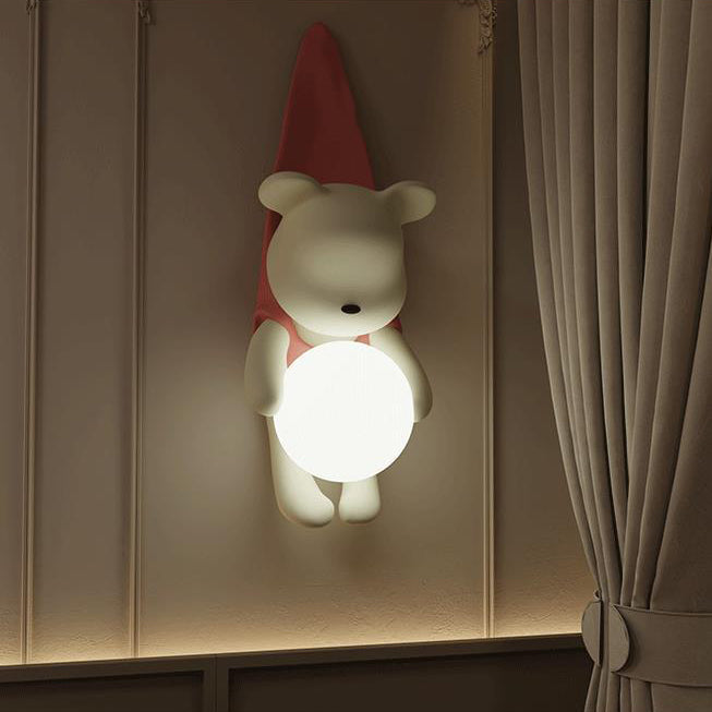 Cartoon Kids Bear Resin Wall Lamp