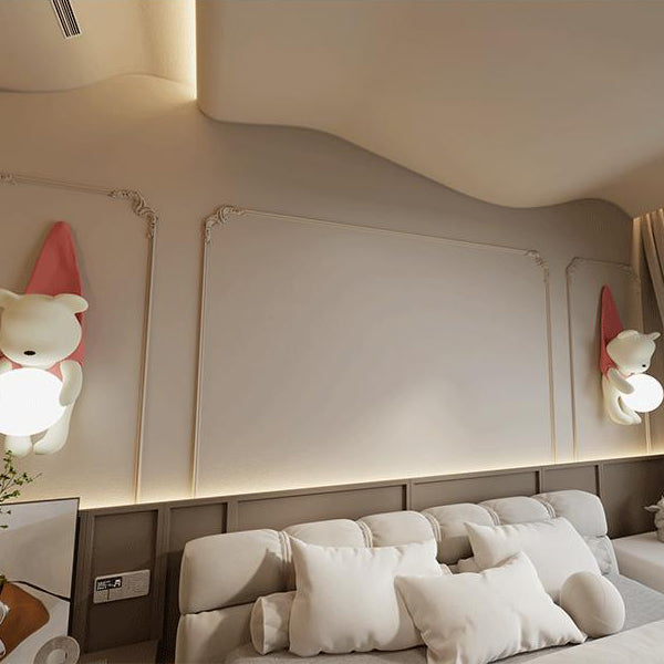 Cartoon Kids Bear Resin Wall Lamp