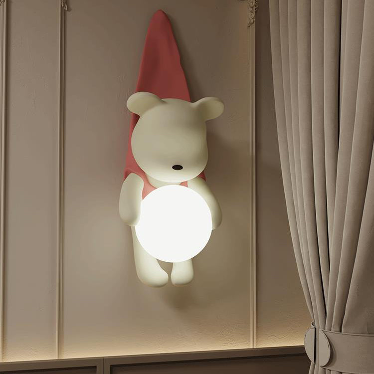 Cartoon Kids Bear Resin Wall Lamp