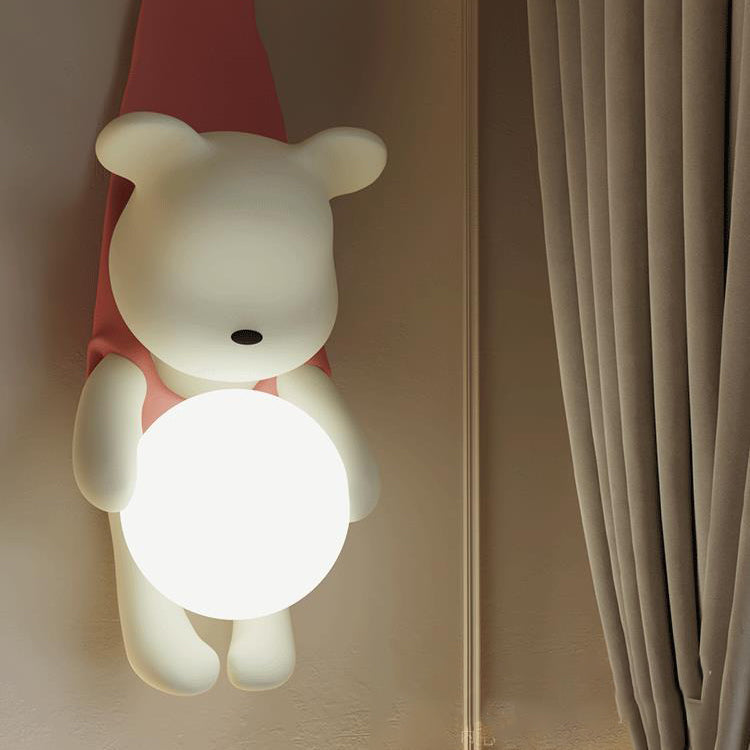 Cartoon Kids Bear Resin Wall Lamp