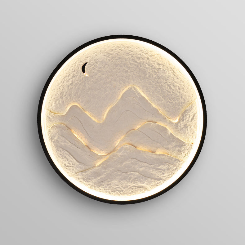 Round Mountain Iron Plaster Wall Lamp