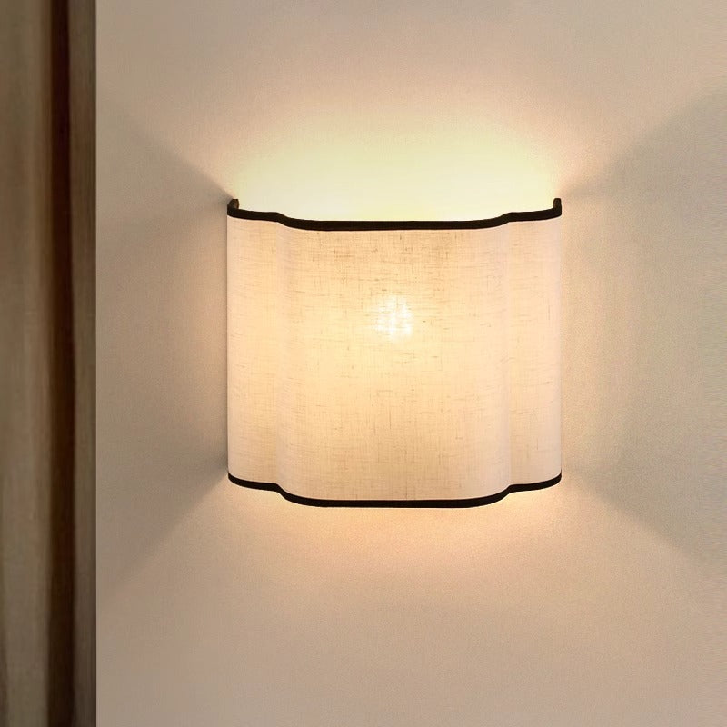 Fabric Semicircle Bedroom Wall Lamp