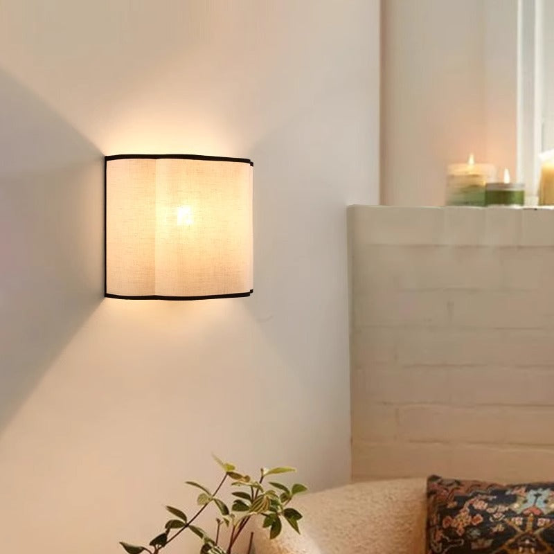 Fabric Semicircle Bedroom Wall Lamp