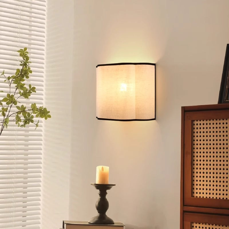 Fabric Semicircle Bedroom Wall Lamp