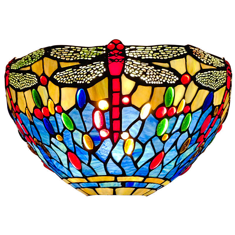 Dragonfly Stained Glass Goddess Table Lamp
