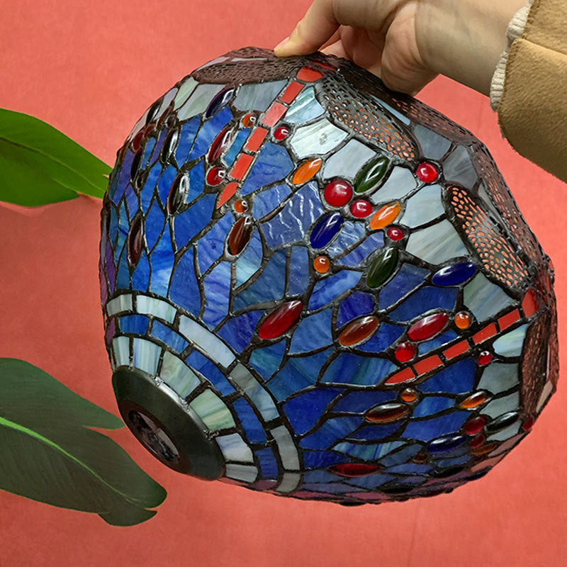 Dragonfly Stained Glass Goddess Table Lamp