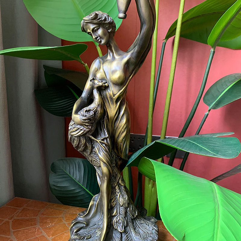 Dragonfly Stained Glass Goddess Table Lamp