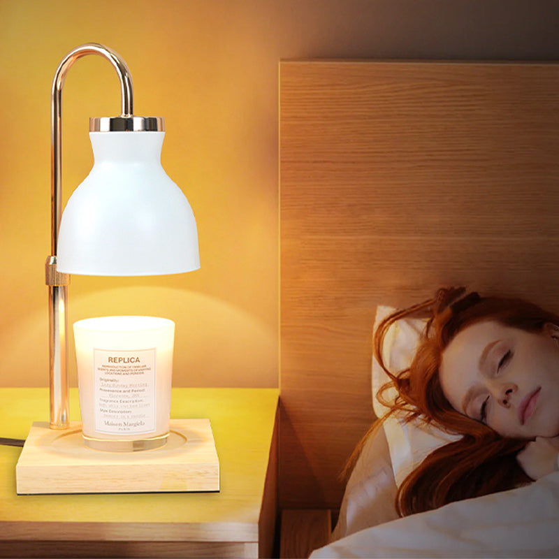 Iron Wood Square Melting Table Lamp