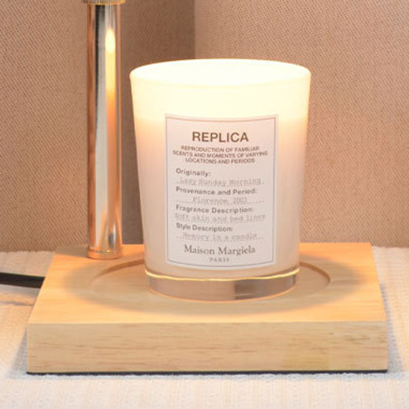 Iron Wood Square Melting Table Lamp