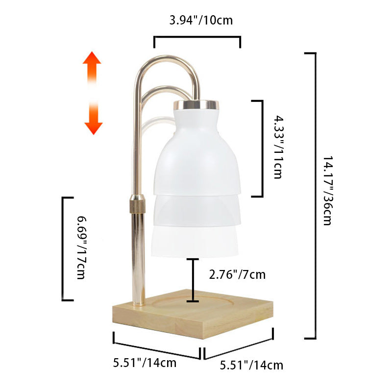 Iron Wood Square Melting Table Lamp