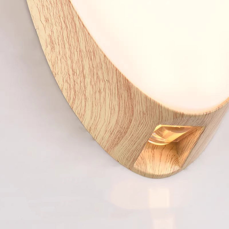 Oval Wood Grain ABS Outdoor Light
