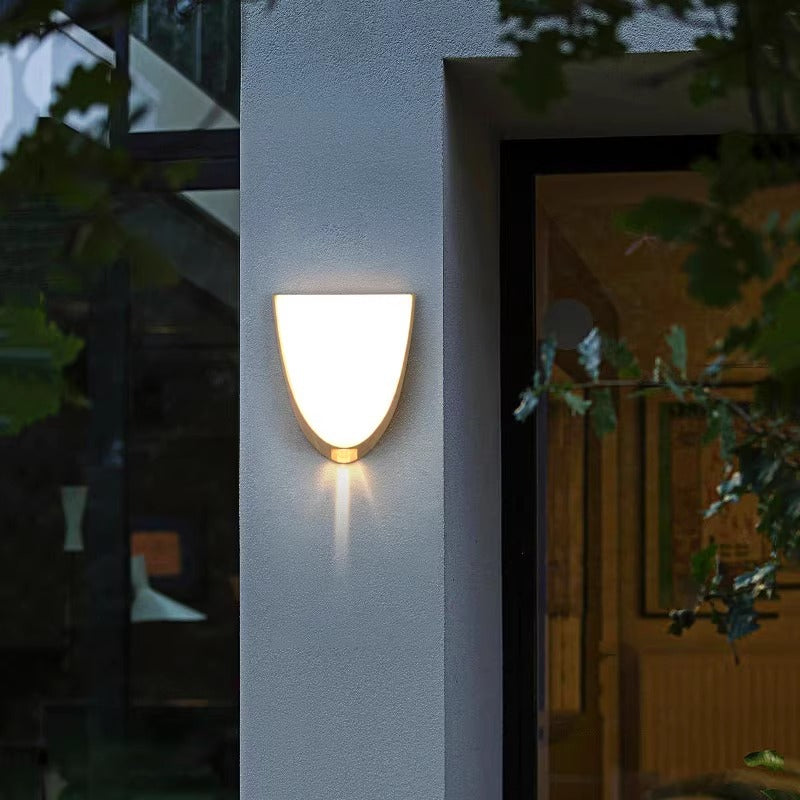 Oval Wood Grain ABS Outdoor Light