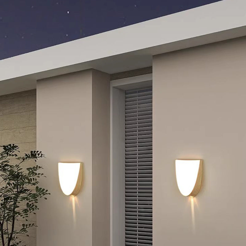 Oval Wood Grain ABS Outdoor Light