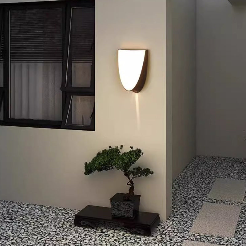 Oval Wood Grain ABS Outdoor Light