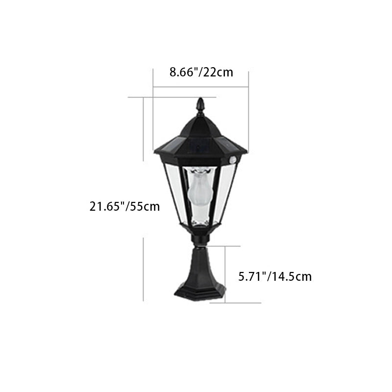 Hexagonal Aluminum Glass Human Outdoor Light
