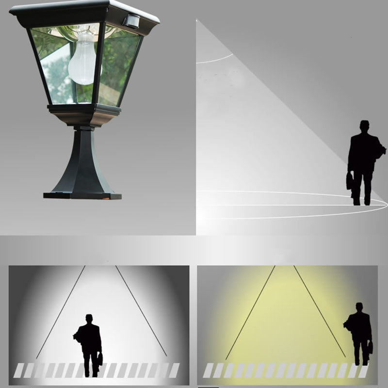 Hexagonal Aluminum Glass Human Outdoor Light
