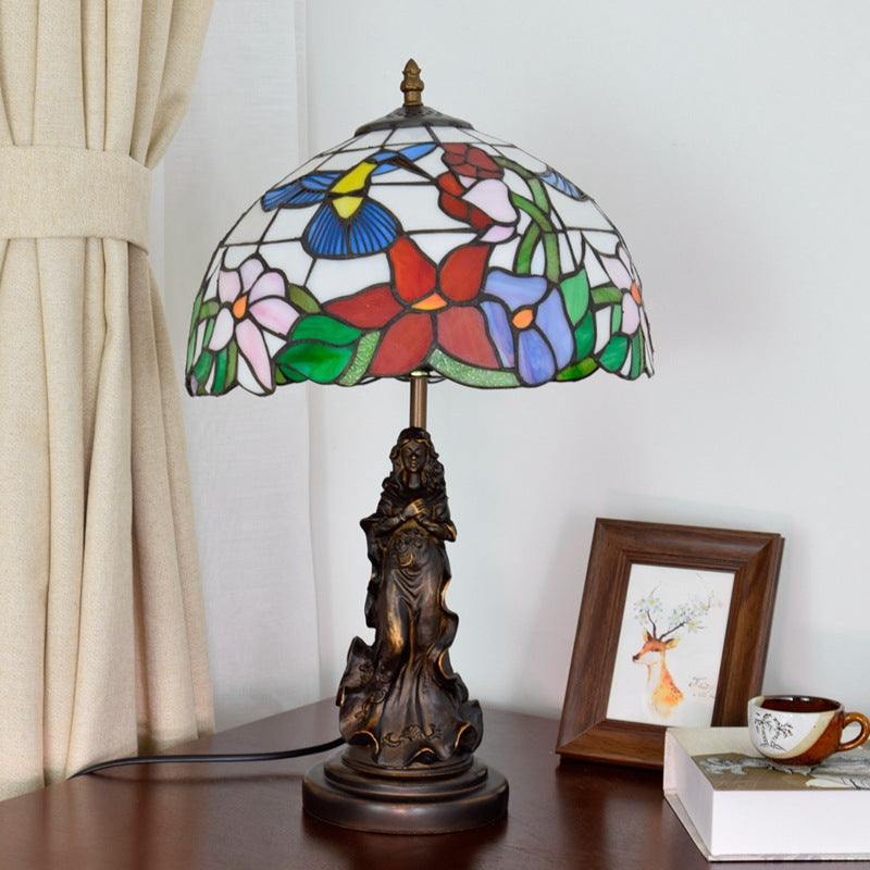 Pastoral Bird Stained Glass Table Lamp