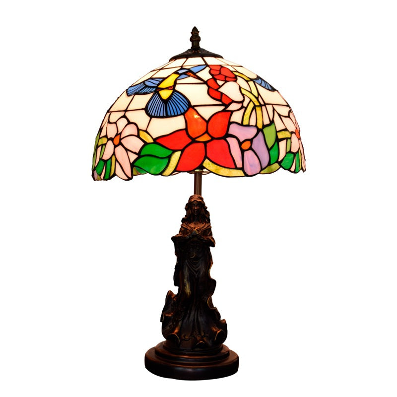 Pastoral Bird Stained Glass Table Lamp
