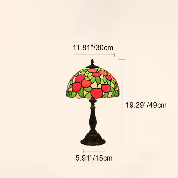 Pastoral Apple Pattern Stained Table Lamp