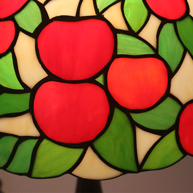 Pastoral Apple Pattern Stained Table Lamp