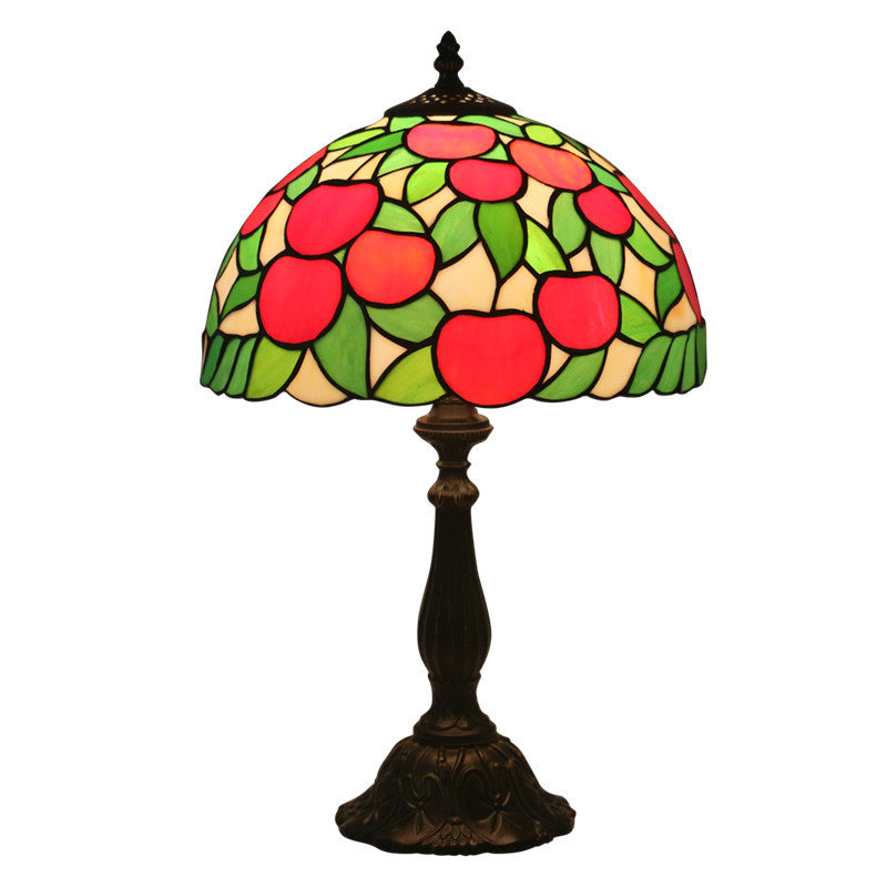 Pastoral Apple Pattern Stained Table Lamp