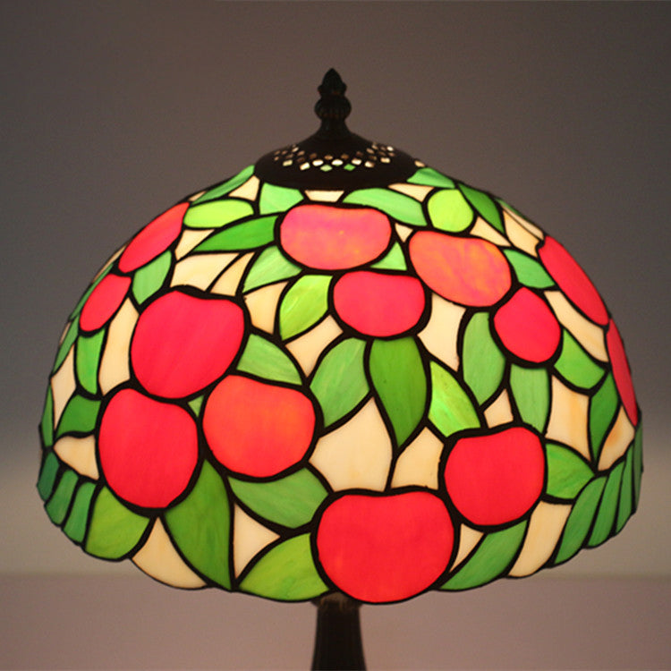 Pastoral Apple Pattern Stained Table Lamp