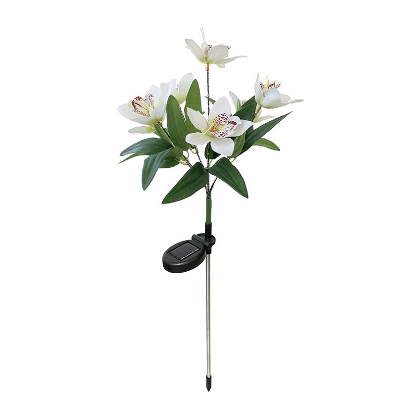 Artificial Orchid Flower Solar Outdoor Light