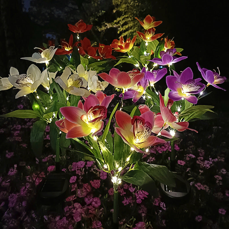 Artificial Orchid Flower Solar Outdoor Light