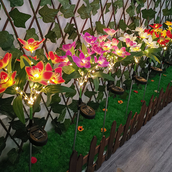 Artificial Orchid Flower Solar Outdoor Light