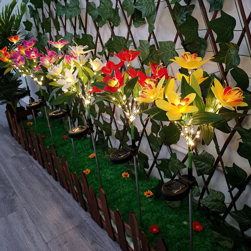 Artificial Orchid Flower Solar Outdoor Light