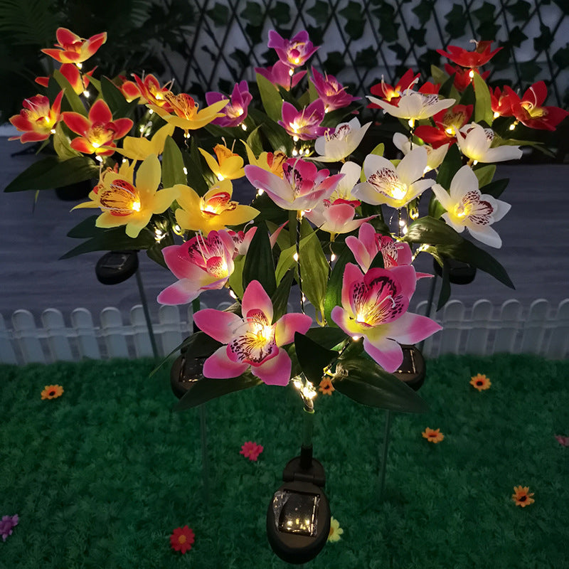 Artificial Orchid Flower Solar Outdoor Light