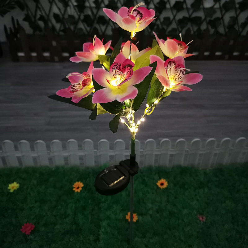 Artificial Orchid Flower Solar Outdoor Light