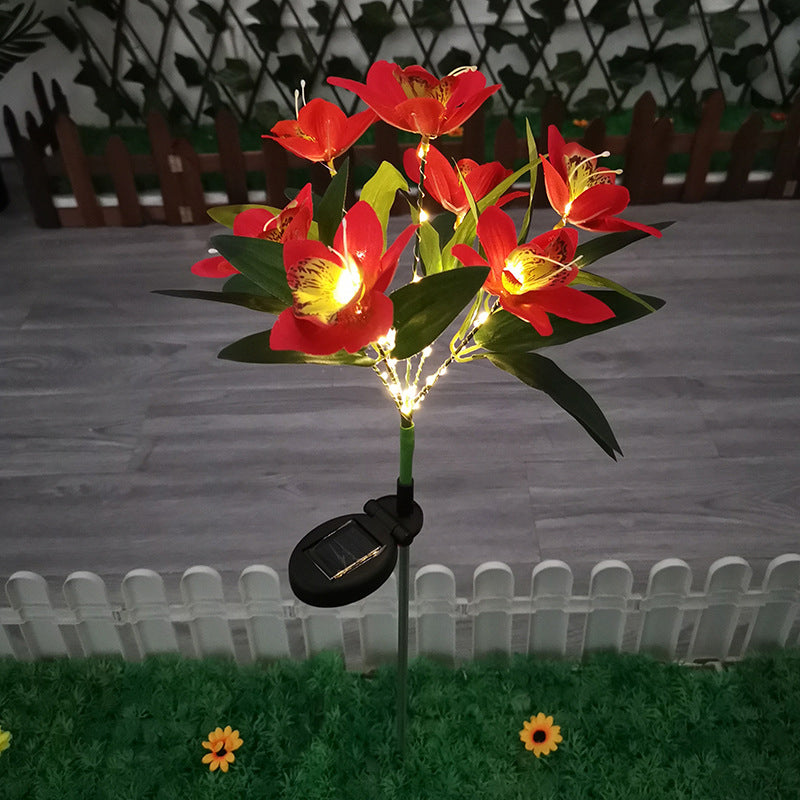 Artificial Orchid Flower Solar Outdoor Light