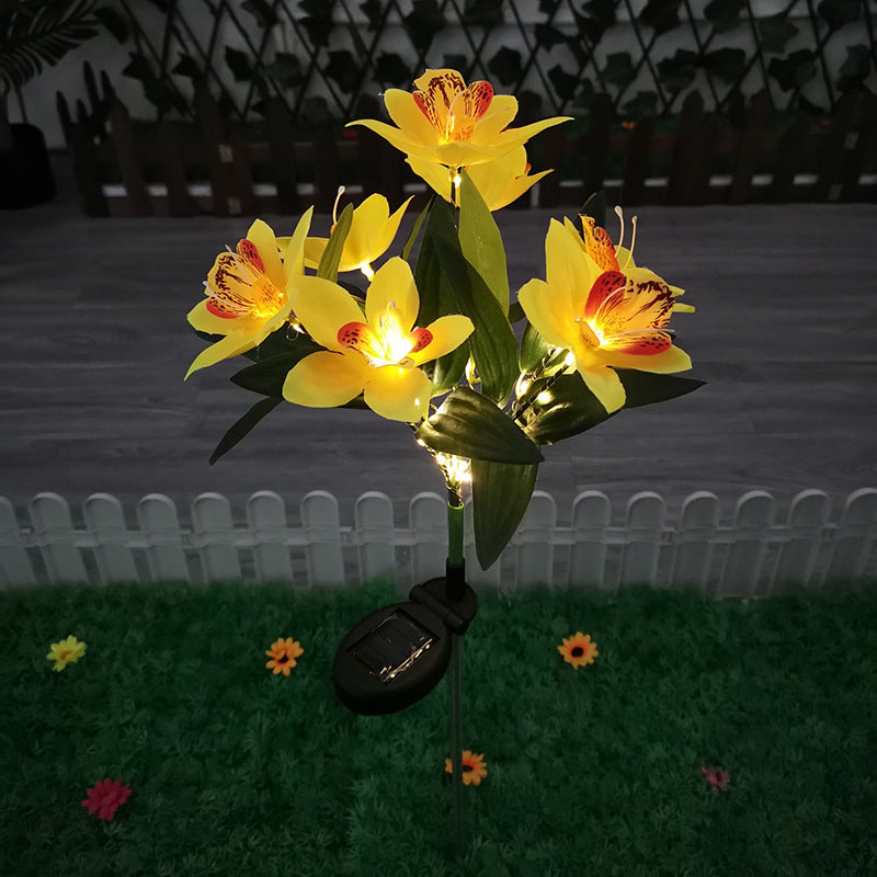 Artificial Orchid Flower Solar Outdoor Light